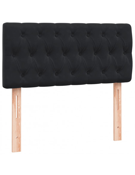 Giroletto a Molle con Materasso Nero 90x210 cm in Velluto