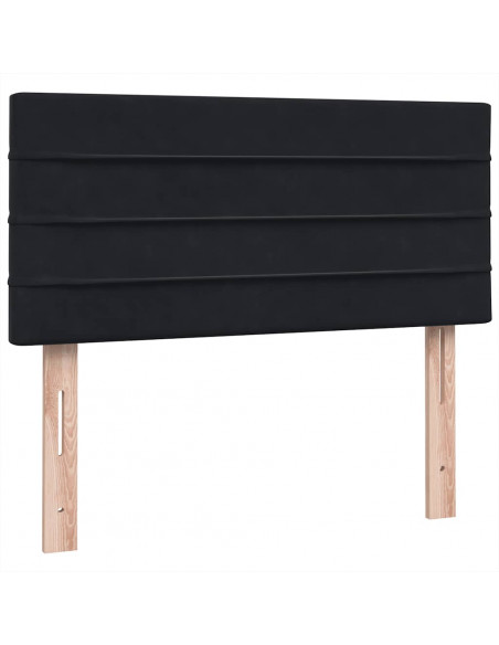 Giroletto a Molle con Materasso Nero 90x210 cm in Velluto