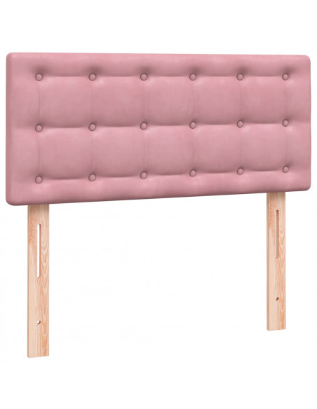 Giroletto a Molle con Materasso Rosa 100x210 cm in Velluto