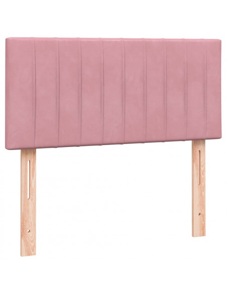 Giroletto a Molle con Materasso Rosa 100x210 cm in Velluto