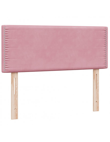 Giroletto a Molle con Materasso Rosa 100x210 cm in Velluto