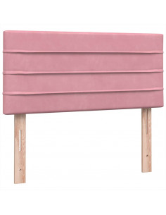 Giroletto a Molle con Materasso Rosa 100x220 cm in Velluto