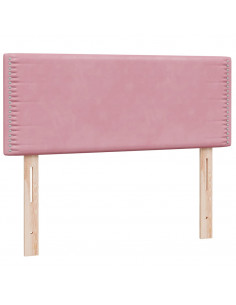 Giroletto a Molle con Materasso Rosa 100x220 cm in Velluto