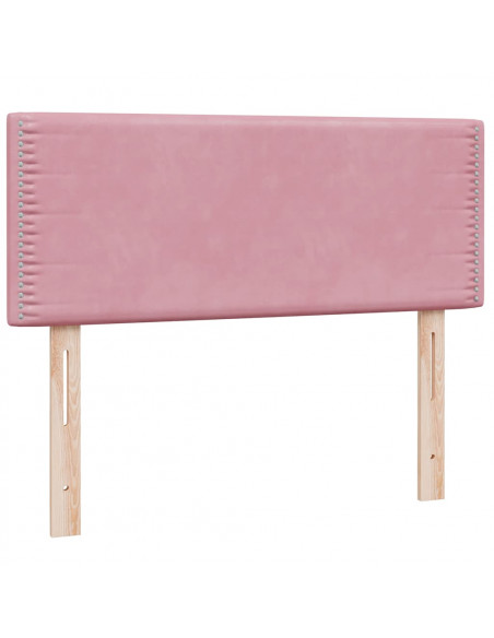 Giroletto a Molle con Materasso Rosa 100x220 cm in Velluto