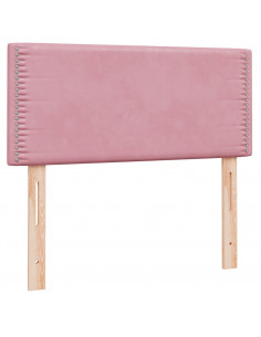 Giroletto a Molle con Materasso Rosa 100x220 cm in Velluto