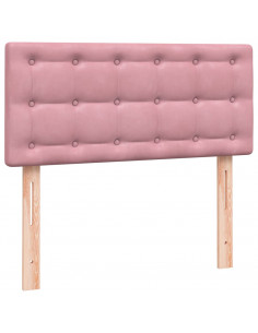 Giroletto a Molle con Materasso Rosa 100x220 cm in Velluto