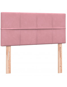 Giroletto a Molle con Materasso Rosa 100x220 cm in Velluto