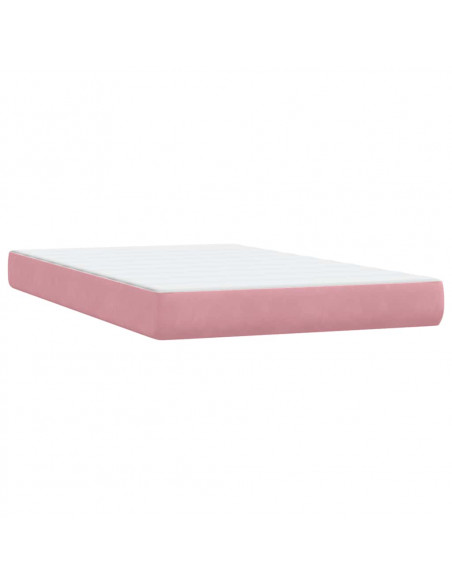 Giroletto a Molle con Materasso Rosa 120x220 cm in Velluto