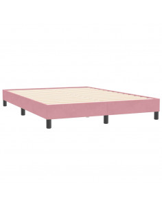 Giroletto a Molle con Materasso Rosa 140x210 cm in Velluto