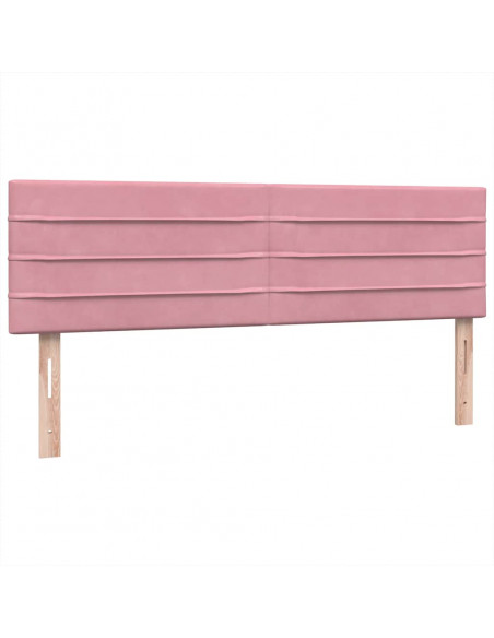 Giroletto a Molle con Materasso Rosa 140x210 cm in Velluto