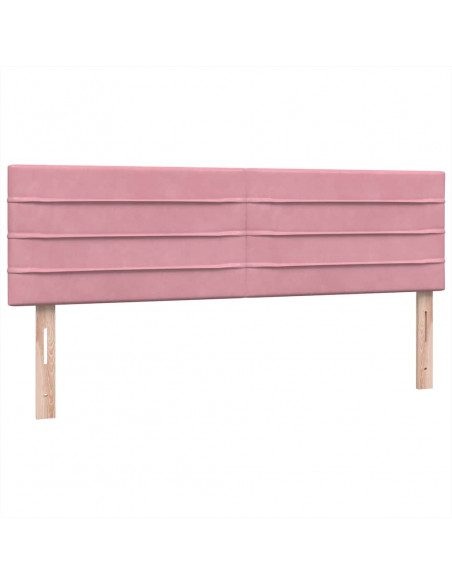 Giroletto a Molle con Materasso Rosa 160x210 cm in Velluto