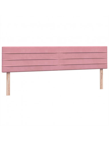 Giroletto a Molle con Materasso Rosa 180x210 cm in Velluto