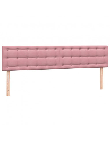 Giroletto a Molle con Materasso Rosa 180x210 cm in Velluto