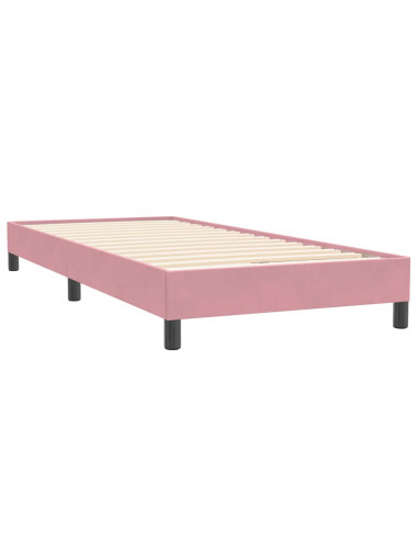 Giroletto a Molle con Materasso Rosa 80x220 cm Velluto