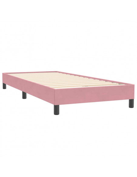 Giroletto a Molle con Materasso Rosa 80x220 cm Velluto