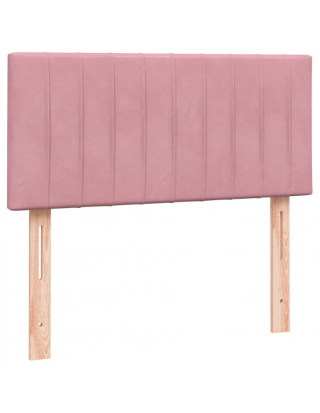 Giroletto a Molle con Materasso Rosa 80x220 cm Velluto
