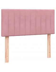 Giroletto a Molle con Materasso Rosa 90x210 cm Velluto