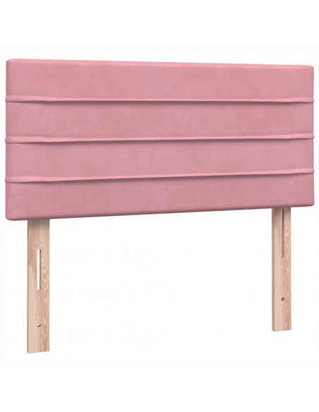 Giroletto a Molle con Materasso Rosa 90x220 cm Velluto