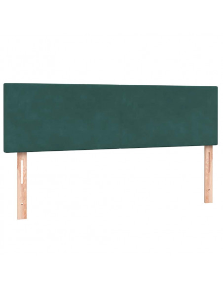 Giroletto a Molle con Materasso Verde Scuro 140x210 cm Velluto