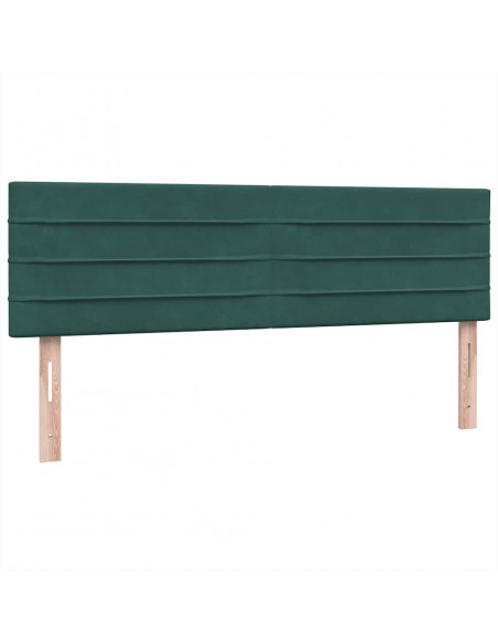 Giroletto a Molle con Materasso Verde Scuro 140x210 cm Velluto