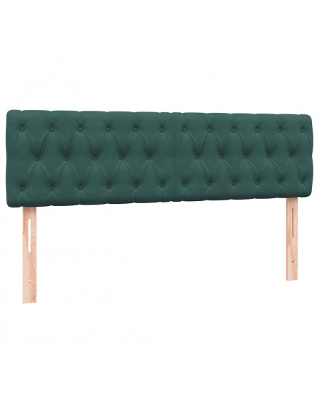 Giroletto a Molle con Materasso Verde Scuro 140x210 cm Velluto
