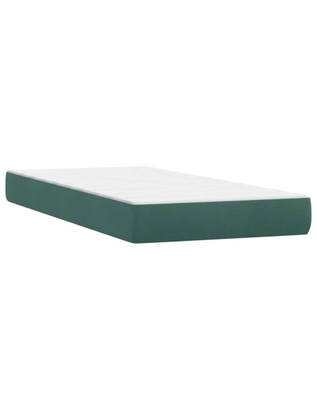 Giroletto a Molle con Materasso Verde Scuro 80x210 cm Velluto