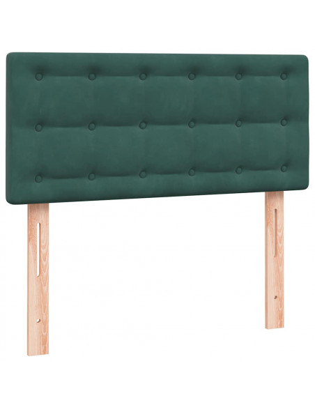 Giroletto a Molle con Materasso Verde Scuro 80x210 cm Velluto