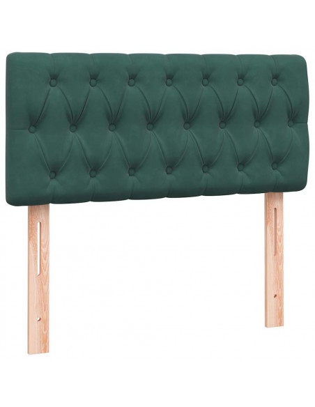 Giroletto a Molle con Materasso Verde Scuro 80x210 cm Velluto