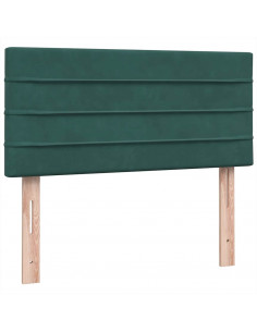 Giroletto a Molle con Materasso Verde Scuro 80x220 cm Velluto
