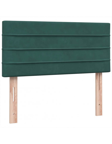 Giroletto a Molle con Materasso Verde Scuro 80x220 cm Velluto