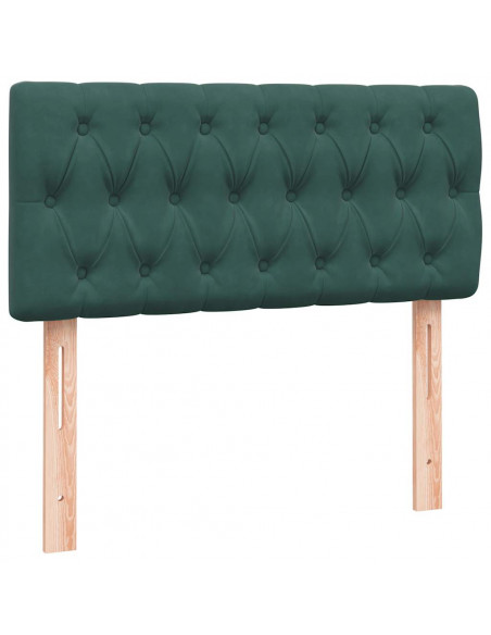 Giroletto a Molle con Materasso Verde Scuro 90x210 cm Velluto