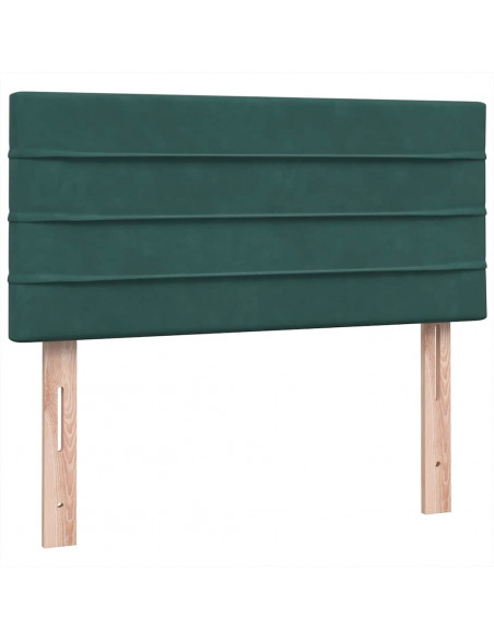 Giroletto a Molle con Materasso Verde Scuro 90x210 cm Velluto