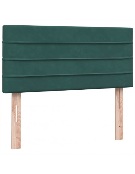Giroletto a Molle con Materasso Verde Scuro 90x220 cm Velluto