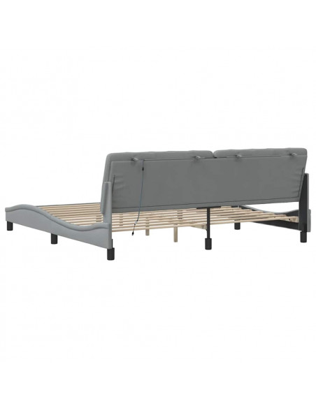 Giroletto con LED senza Materasso 200x200 cm Tessuto