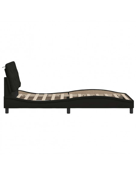 Giroletto con LED senza Materasso Nero 80x200 cm Tessuto