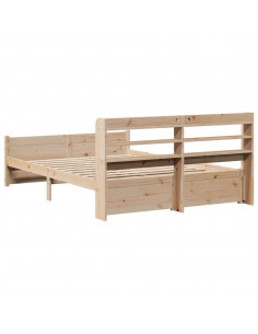 Giroletto con Testiera 150x200 cm in Legno Massello di Pino 2