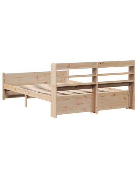 Giroletto con Testiera 150x200 cm in Legno Massello di Pino
