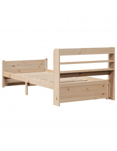 Giroletto con Testiera 75x190 cm in Legno Massello di Pino 2