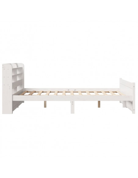 Giroletto con Testiera Bianco 150x200 cm Legno Massello di Pino