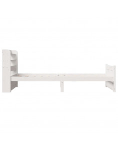 Giroletto con Testiera Bianco 75x190 cm Legno Massello di Pino