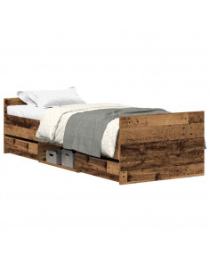 Giroletto senza Materasso Legno Antico 90x190cm in Truciolato