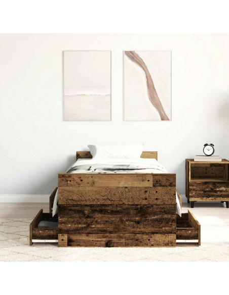 Giroletto senza Materasso Legno Antico 90x200cm in Truciolato
