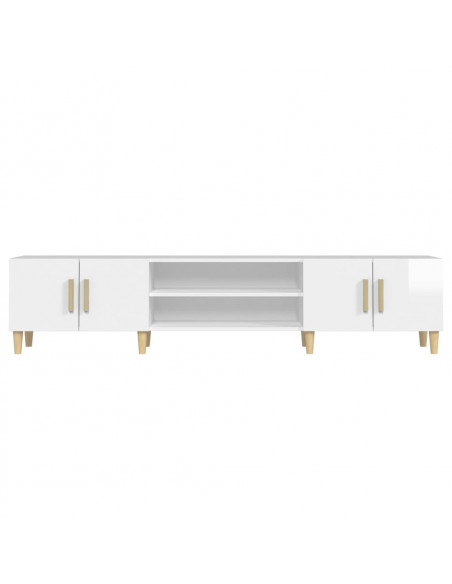 Mobile Porta TV Bianco Lucido 180x31,5x40 cm Legno Multistrato