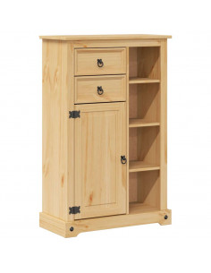 Set Mobili da Bagno 2 pz Corona in Legno Massello di Pino