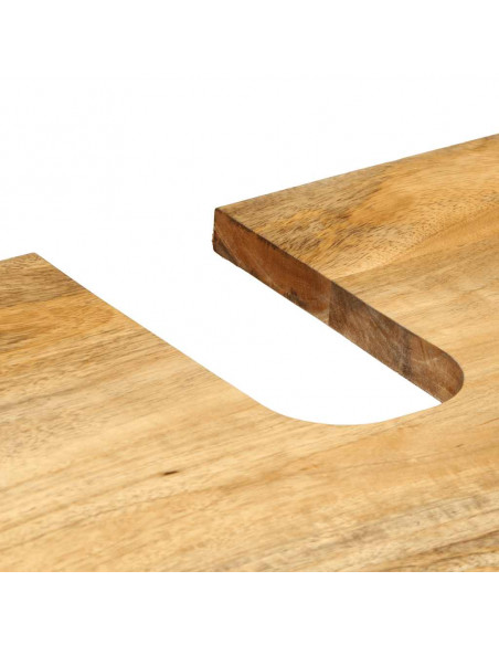 Set Mobili da Bagno 2pz Marrone in Legno Massello di Mango