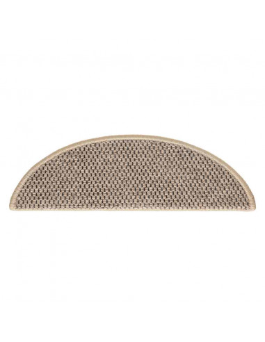 Tappeti Adesivi Scale Aspetto Sisal 30 pz 56x17x3cm Beige Scuro