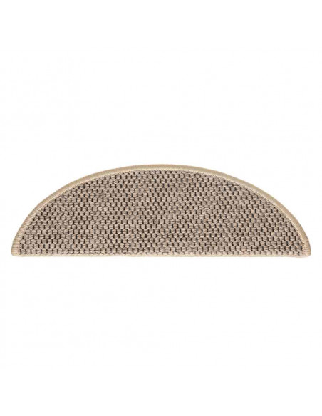 Tappeti Adesivi Scale Aspetto Sisal 30 pz 56x17x3cm Beige Scuro