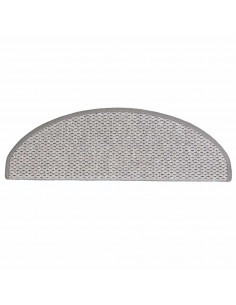 Tappeti Adesivi Scale Aspetto Sisal 30 pz 65x21x4 cm Platino