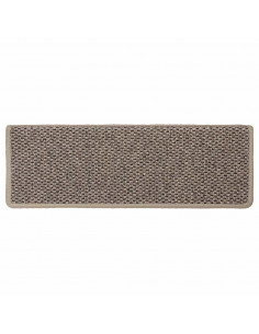 Tappeti Adesivi Scale Aspetto Sisal 30 pz 65x21x4cm Beige Scuro