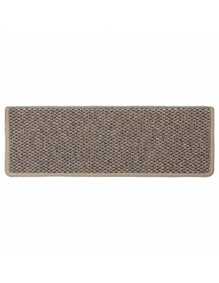 Tappeti Adesivi Scale Aspetto Sisal 30 pz 65x21x4cm Beige Scuro